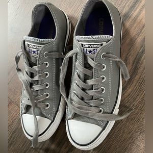 Leather converse gray